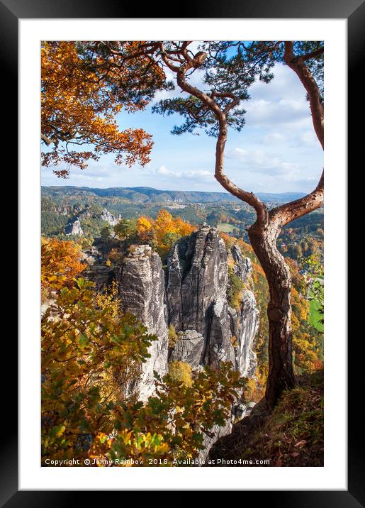 At The Edge. Saxon Switzerland by Jenny Rainbow Framed Mounted Print by Jenny Rainbow