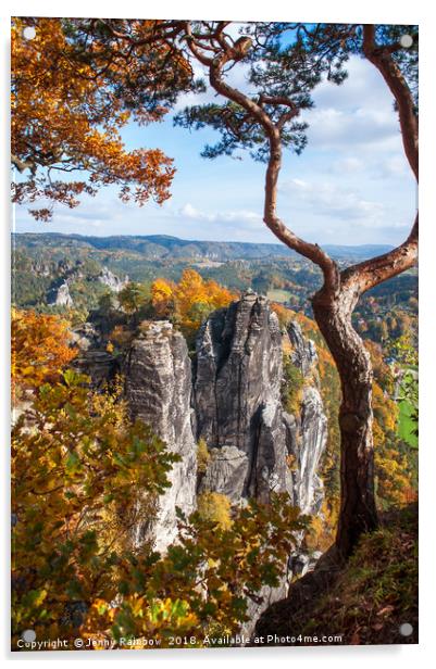 At The Edge. Saxon Switzerland by Jenny Rainbow Acrylic by Jenny Rainbow