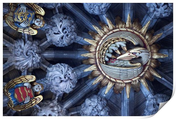 Thistle Chapel Ceiling, St Giles Edinburgh Print by Robert McCristall