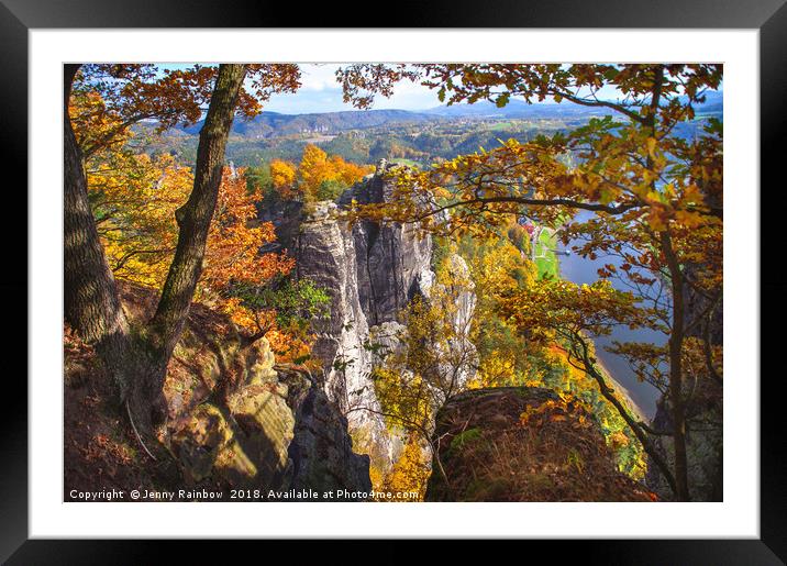 Autumnal Frame. Saxon Switzerland Framed Mounted Print by Jenny Rainbow