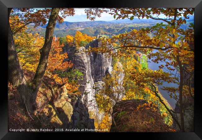 Autumnal Frame. Saxon Switzerland Framed Print by Jenny Rainbow