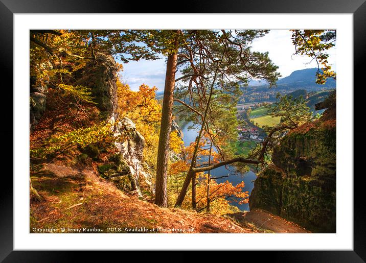 Trees On The Edge. Saxon Switzerland Framed Mounted Print by Jenny Rainbow
