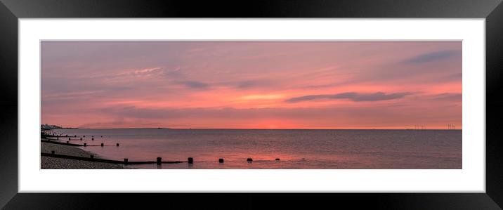Kent coast sunset Framed Mounted Print by Robin Lee