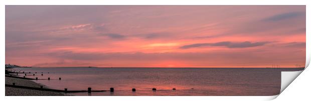 Kent coast sunset Print by Robin Lee