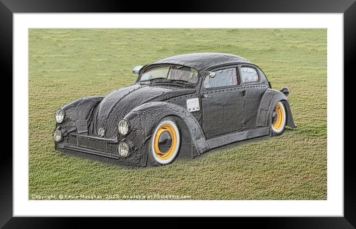 Classic Black Beetle: A Timeless Beauty Framed Mounted Print by Kevin Maughan