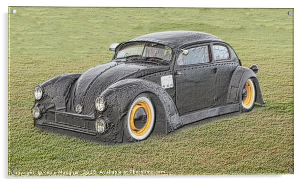 Classic Black Beetle: A Timeless Beauty Acrylic by Kevin Maughan