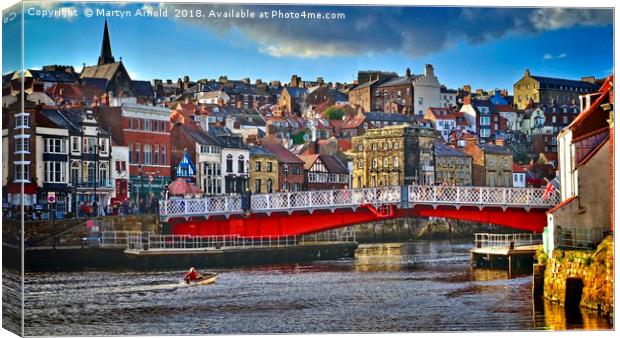 Whitby Town Panorama Canvas Print by Martyn Arnold