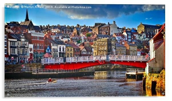 Whitby Town Panorama Acrylic by Martyn Arnold