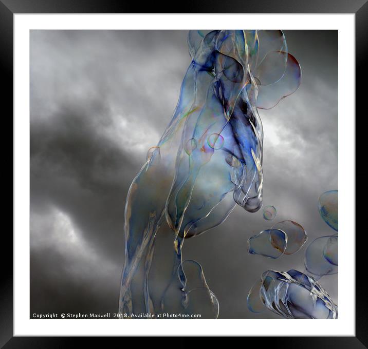 Bubbles in a storm Framed Mounted Print by Stephen Maxwell