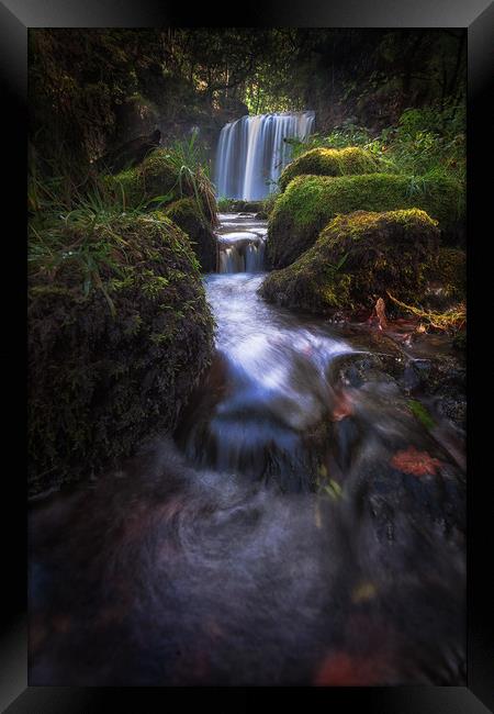 Sgwd yr Eira waterfall Framed Print by Leighton Collins