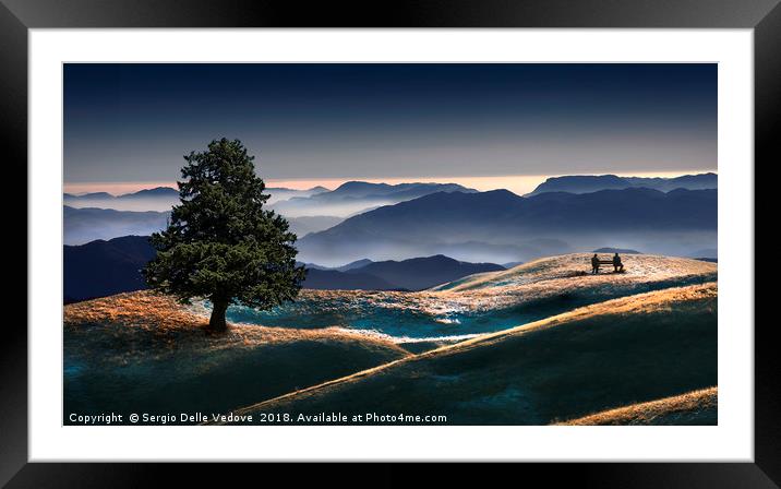 the panorama of the mountains Framed Mounted Print by Sergio Delle Vedove