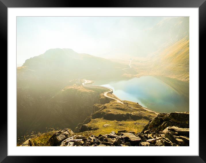 Misty Autumnal Weather over the Mountain Lake Framed Mounted Print by Fabrizio Malisan