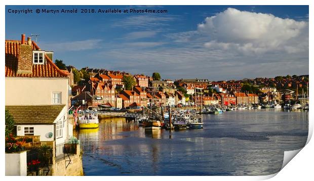 Evening at Whitby Harbour Print by Martyn Arnold