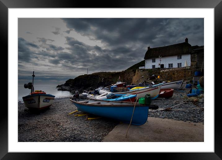 Cadgwith cove at dusk Framed Mounted Print by Eddie John