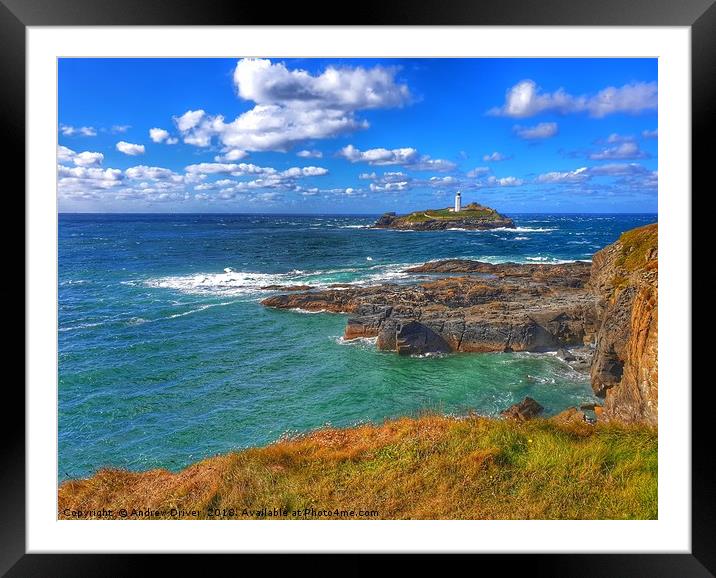 Clear water at Godrevy  Framed Mounted Print by Andrew Driver