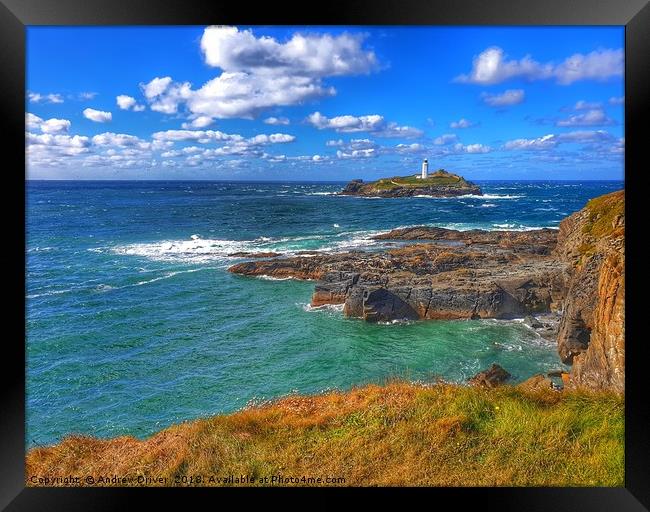 Clear water at Godrevy  Framed Print by Andrew Driver