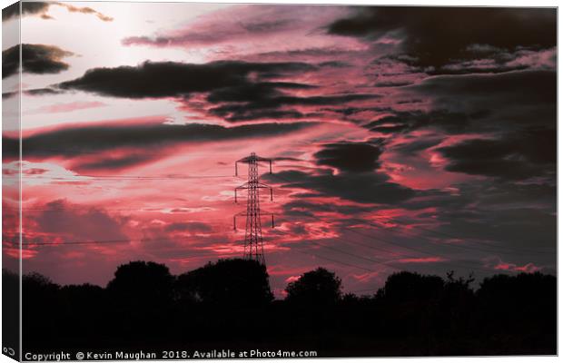 Pylon at sunset Canvas Print by Kevin Maughan