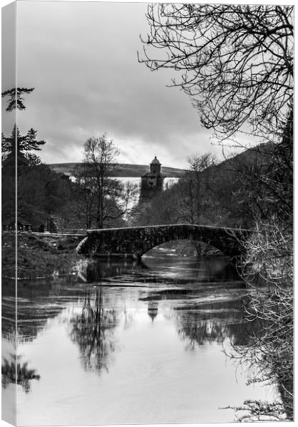 Pen y garreg Dam and bridge Elan Valley Wales Canvas Print by Robin Lee