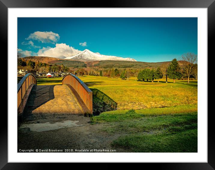 Snowy Goatfell Framed Mounted Print by David Brookens