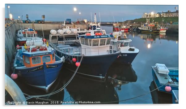 Seahouses Harbour Acrylic by Kevin Maughan