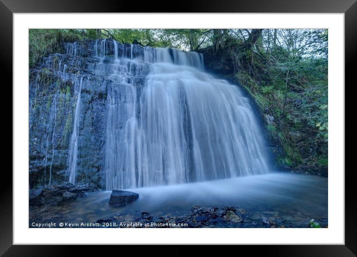 Pistyll Goleu Waterfall, South Wales Framed Mounted Print by Kevin Arscott