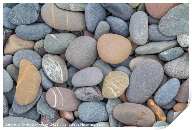 Pebbles on the Beach Print by Heather Athey