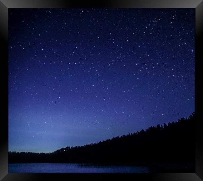 Night sky Finland Framed Print by Alan Humphreys