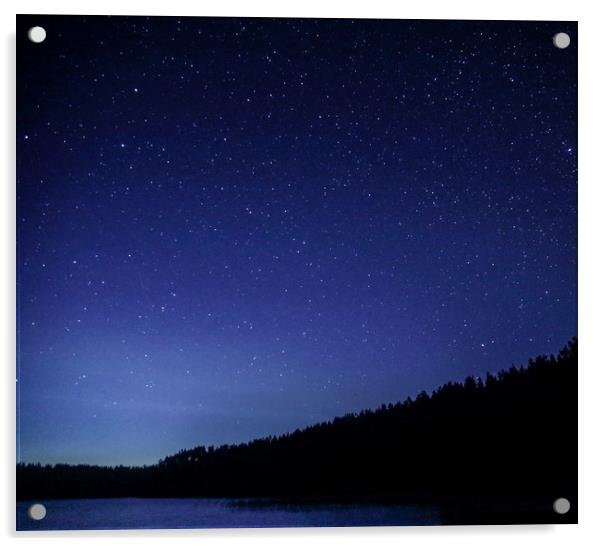 Night sky Finland Acrylic by Alan Humphreys