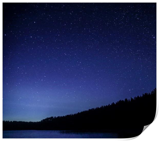 Night sky Finland Print by Alan Humphreys