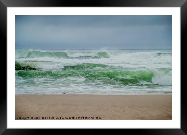 Wild Waves Framed Mounted Print by Judy Hall-Folde
