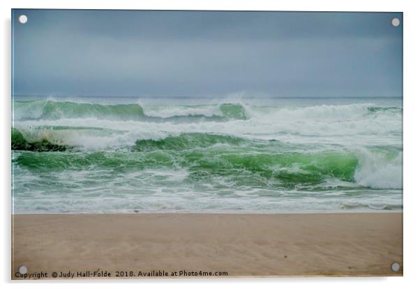 Wild Waves Acrylic by Judy Hall-Folde