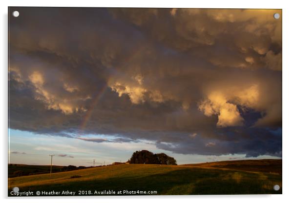 Stormy Northumberland Sky Acrylic by Heather Athey