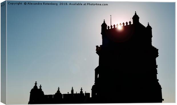 Silhouette of Belem Tower, or the "Tower of St Vin Canvas Print by Alexandre Rotenberg