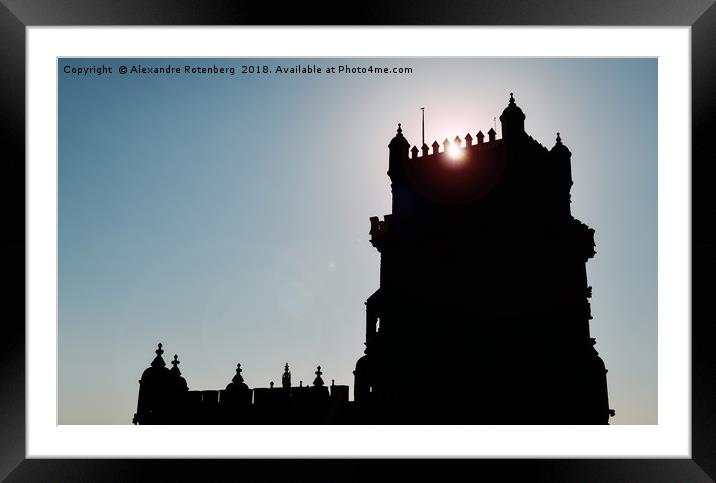 Silhouette of Belem Tower, or the "Tower of St Vin Framed Mounted Print by Alexandre Rotenberg