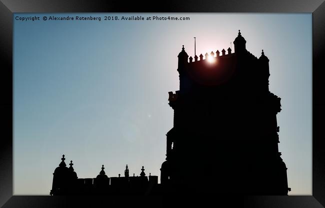 Silhouette of Belem Tower, or the "Tower of St Vin Framed Print by Alexandre Rotenberg