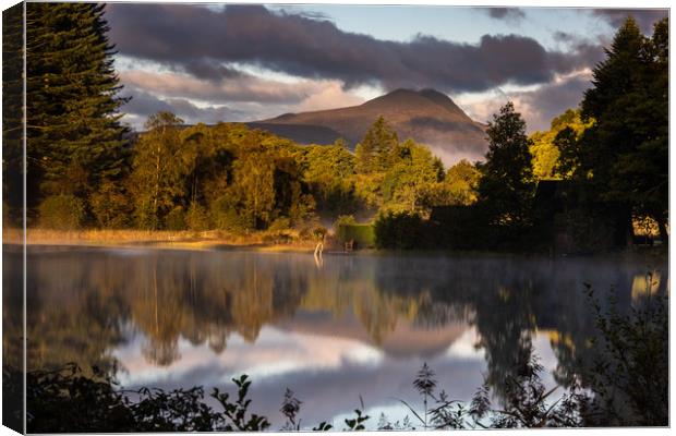 Reflections of Ben Lomond in Loch Ard Canvas Print by George Robertson