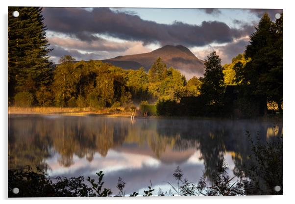 Reflections of Ben Lomond in Loch Ard Acrylic by George Robertson