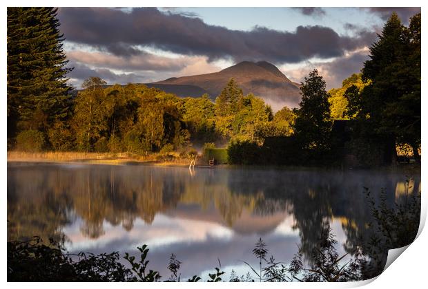 Reflections of Ben Lomond in Loch Ard Print by George Robertson
