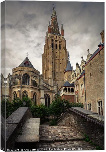 The Church of Our Lady Bruges Canvas Print by Ann Garrett