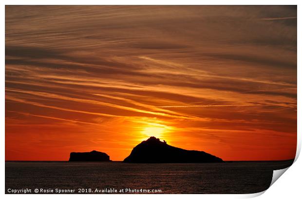 Thatcher Rock and The Orestone at sunrise  Print by Rosie Spooner