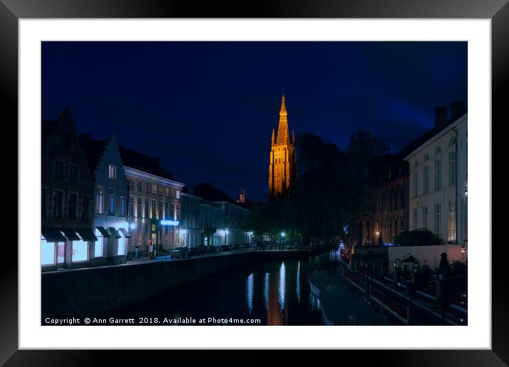 Dijverr Canal Bruges Framed Mounted Print by Ann Garrett