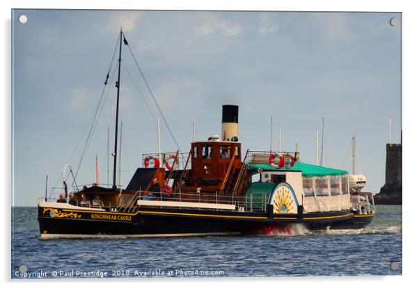      The 'Kingswear Castle' Paddle Steamer         Acrylic by Paul F Prestidge