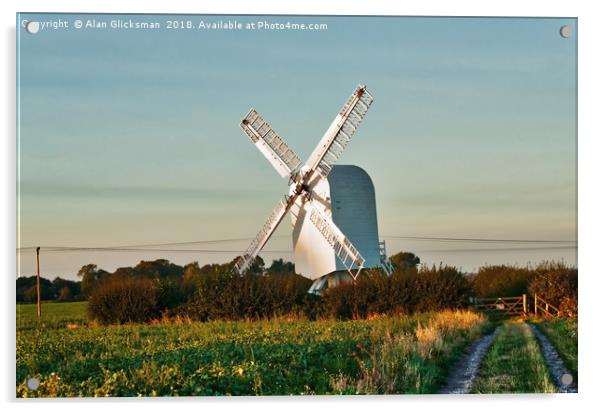 Chillenden Windmill in Kent Acrylic by Alan Glicksman