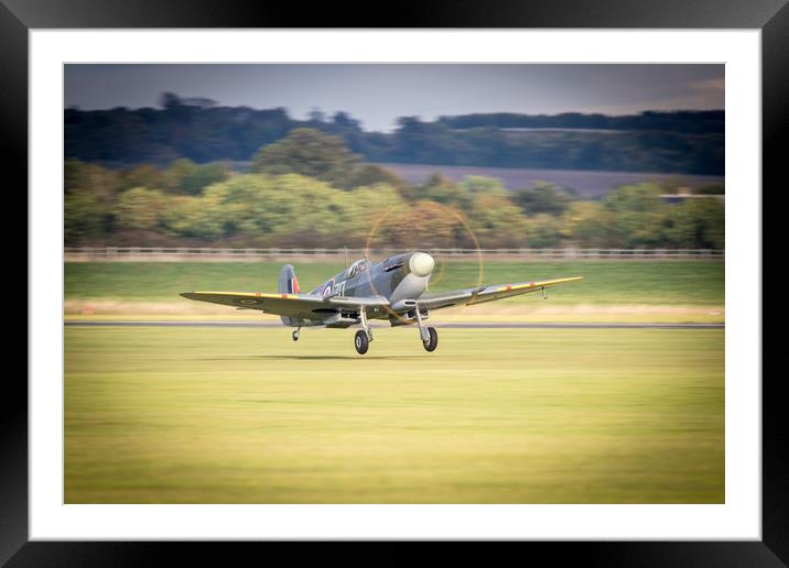 Spitfire MH434 Takes Off Framed Mounted Print by J Biggadike