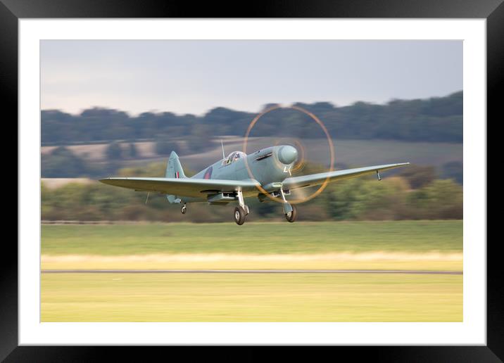 Spitfire PL965 Takes Off Framed Mounted Print by J Biggadike