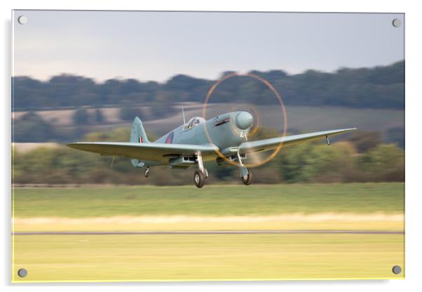 Spitfire PL965 Takes Off Acrylic by J Biggadike
