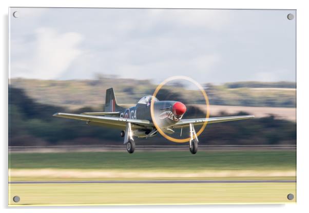North American P-51D Mustang  Takes Off Acrylic by J Biggadike