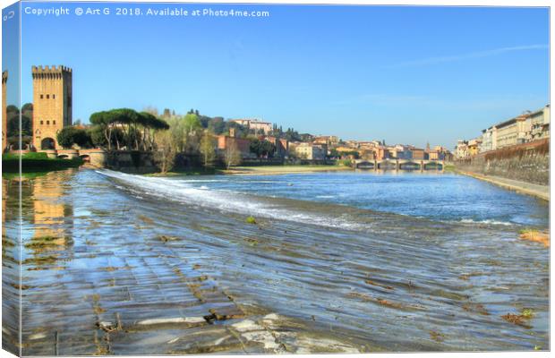 Arno River in Florence Canvas Print by Art G