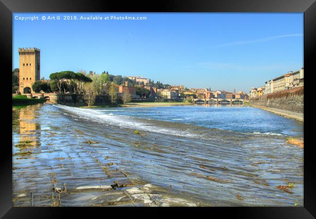 Arno River in Florence Framed Print by Art G
