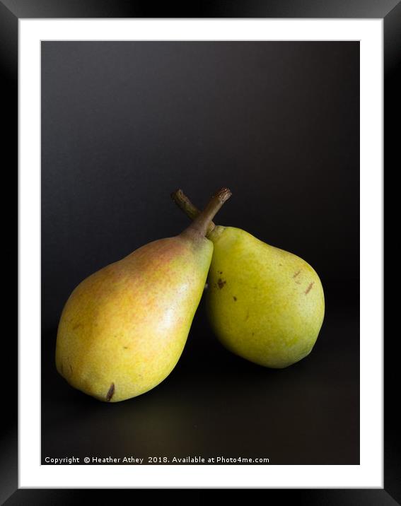 A pair of pears Framed Mounted Print by Heather Athey